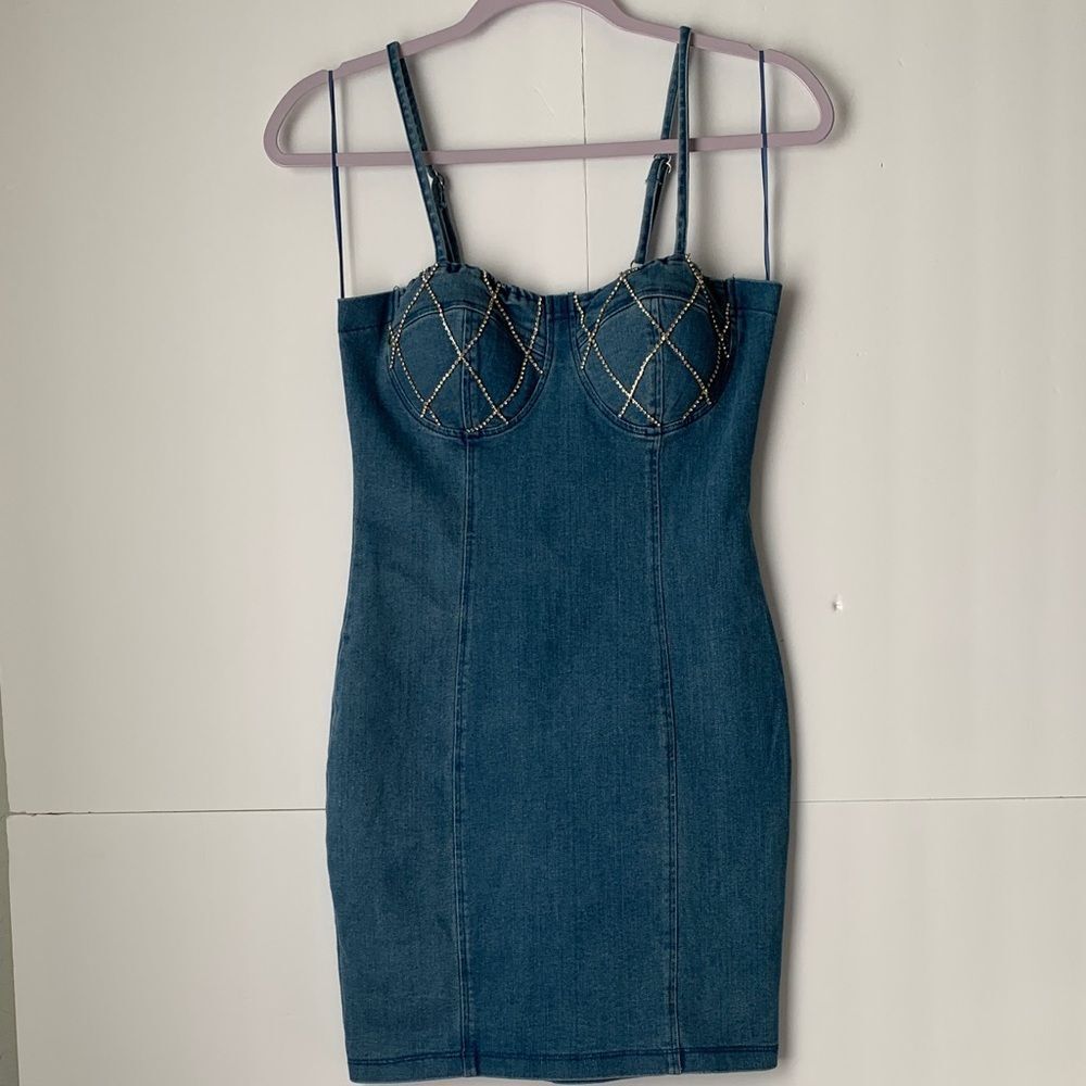 Haute Monde Denim Blue Bodycon Dress Size S